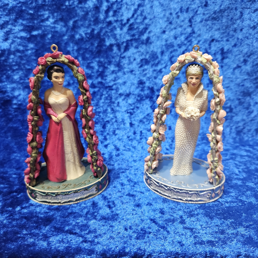 Princess Diana 1998 & First Lady Jacqueline Kennedy 1999 Heirloom Collection Orn